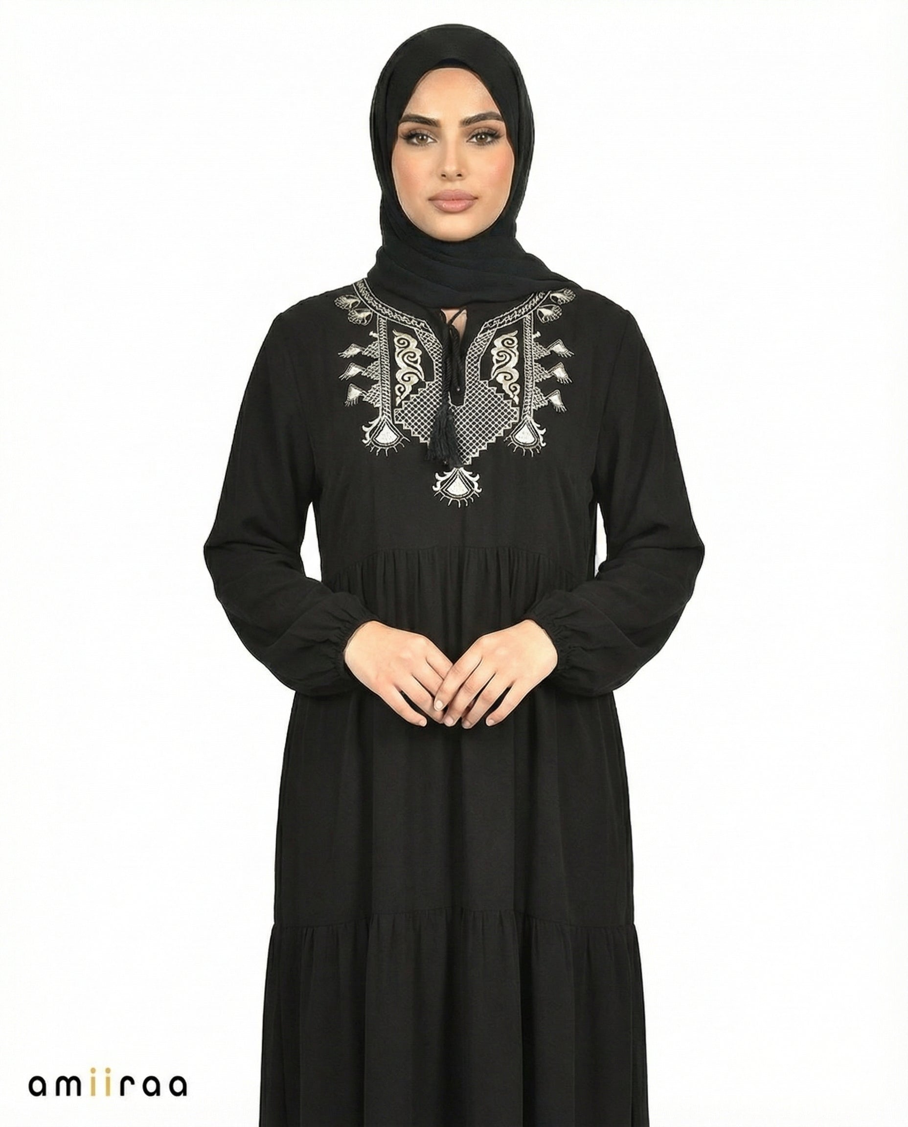 Tap Shoe Ornate Embroidery Tassel Maxi Dress