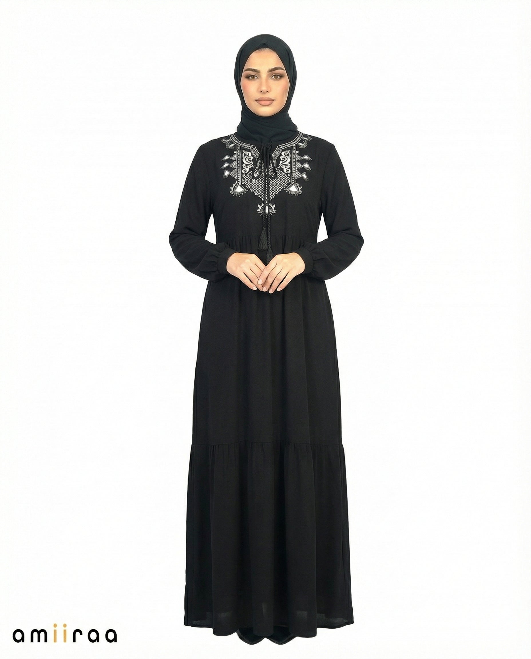 Tap Shoe Ornate Embroidery Tassel Maxi Dress