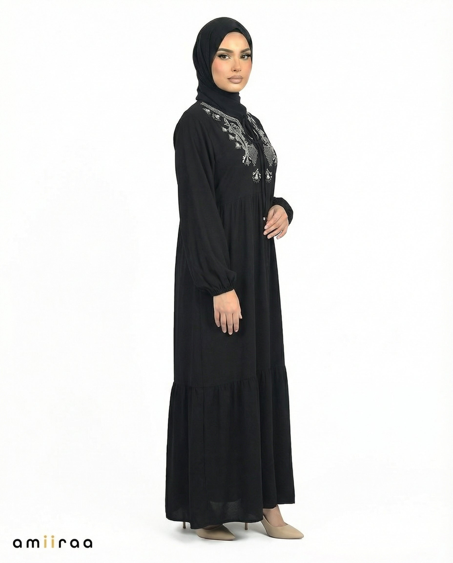 Tap Shoe Ornate Embroidery Tassel Maxi Dress