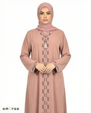 Ginger Snap Geometric Panel Tassel Abaya