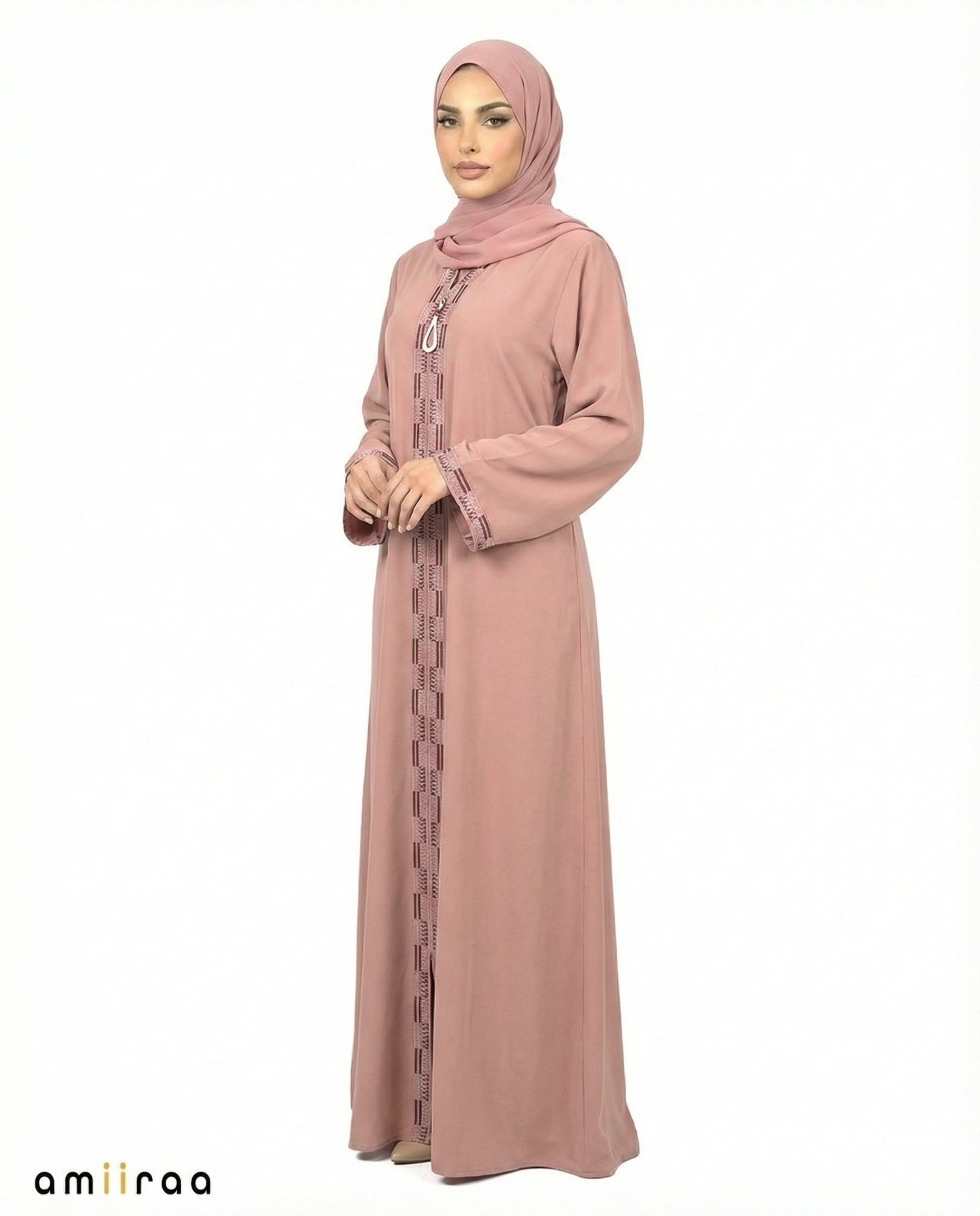 Ginger Snap Geometric Panel Tassel Abaya