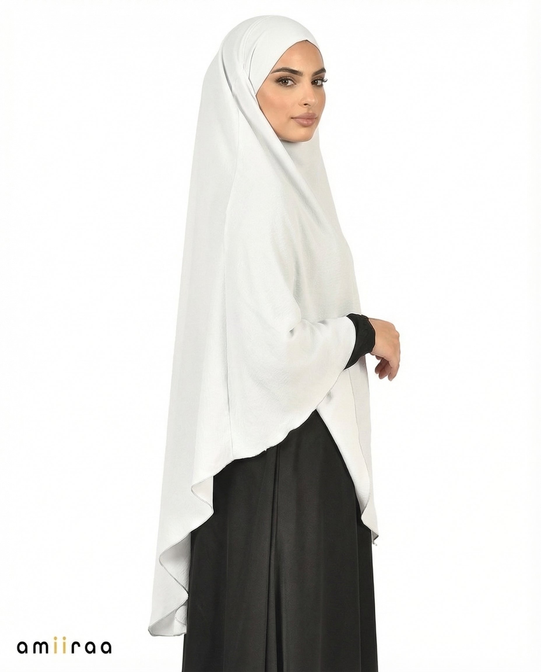 Pearl Blue Double Layer Flow Modest Khimar