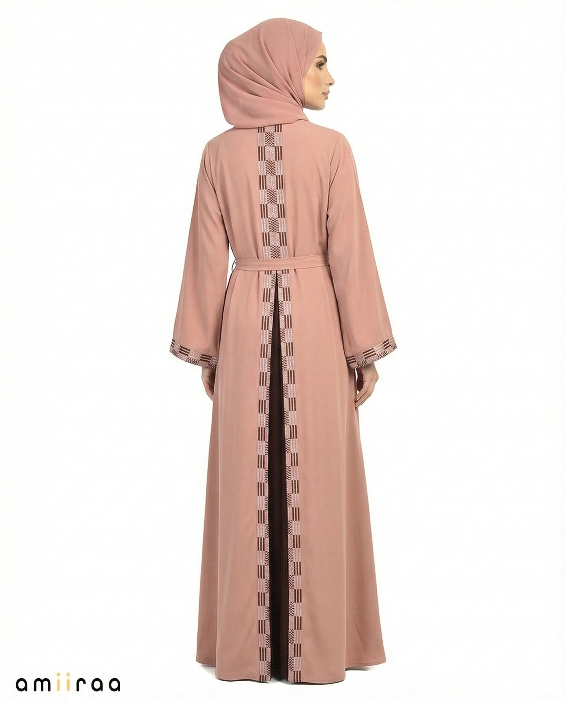 Ginger Snap Geometric Panel Tassel Abaya
