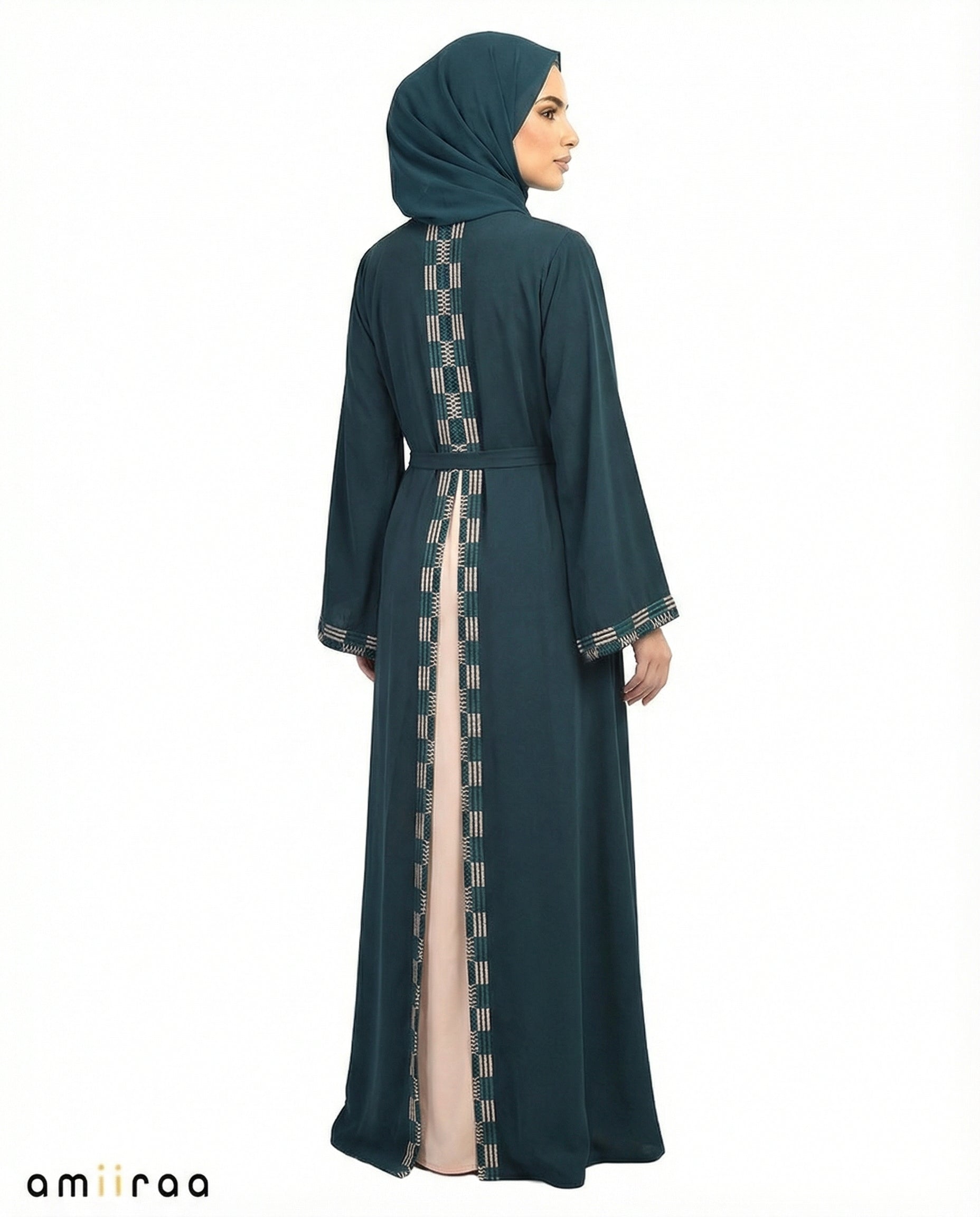 Titan Geometric Panel Tassel Abaya
