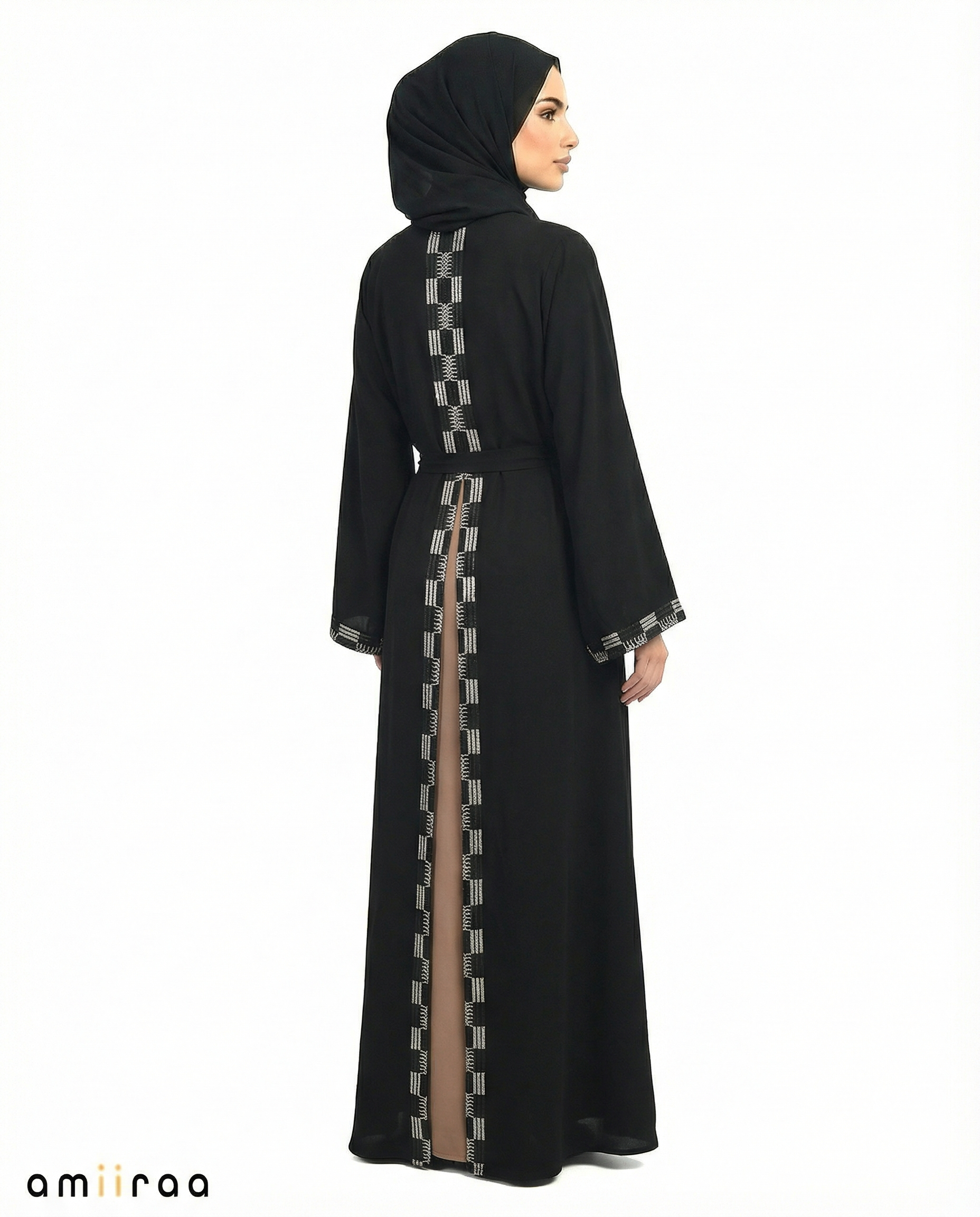 Meteorite Geometric Panel Tassel Abaya