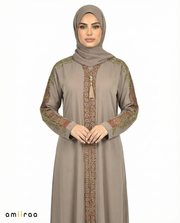 Sea Spray Luxe Beaded Lace Yoke Embroidered Tassel Abaya