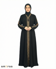 Tap Shoe Luxe Beaded Lace Yoke Embroidered Tassel Abaya