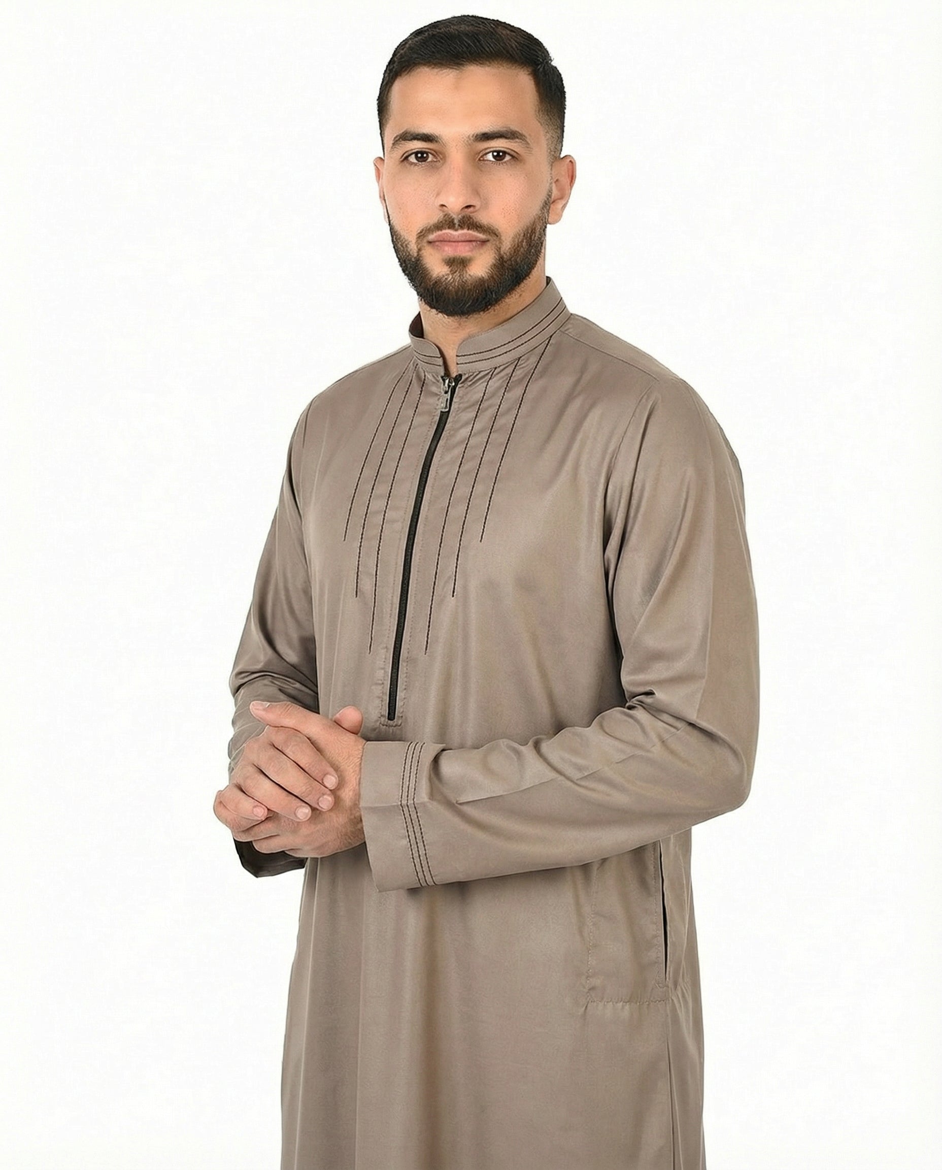 Decadent Chocolate Luxury Zip Placket Thobe