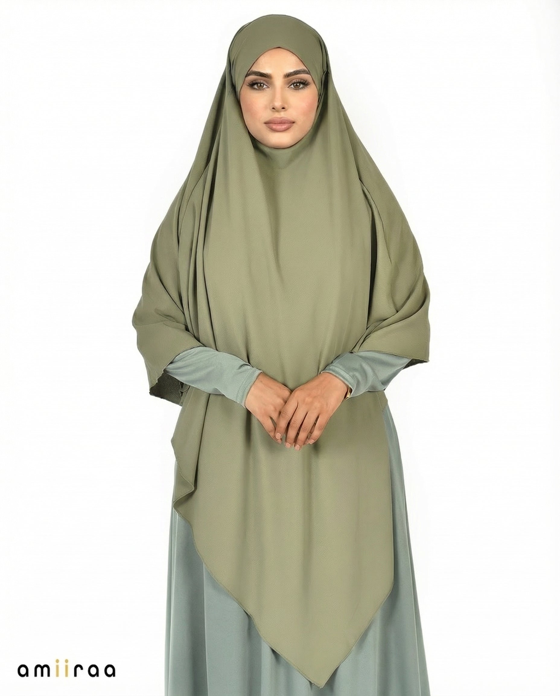 Agave Green Single Layer Flow Modest Khimar