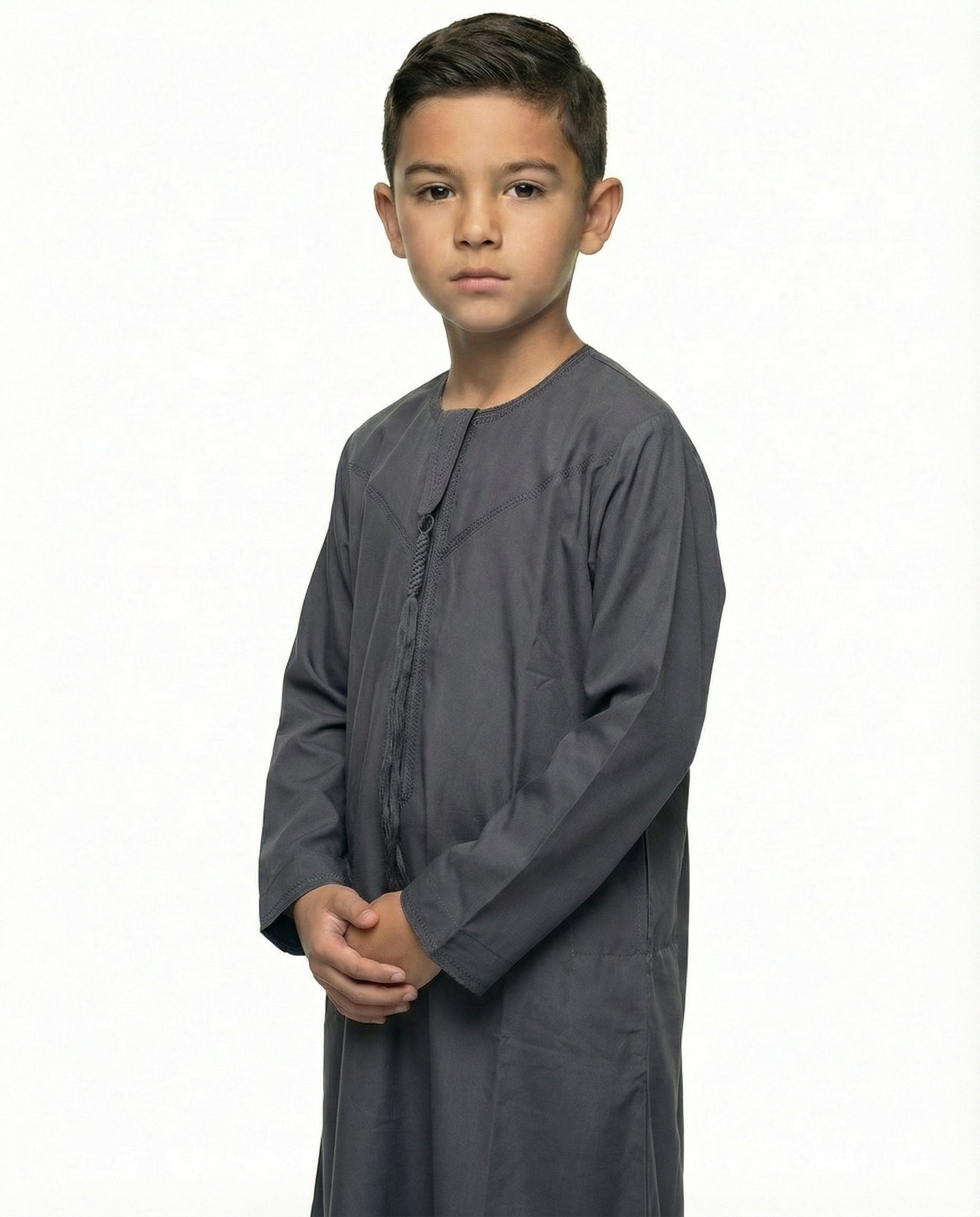 Thunderstorm Emirati Tassel Neck Thobe