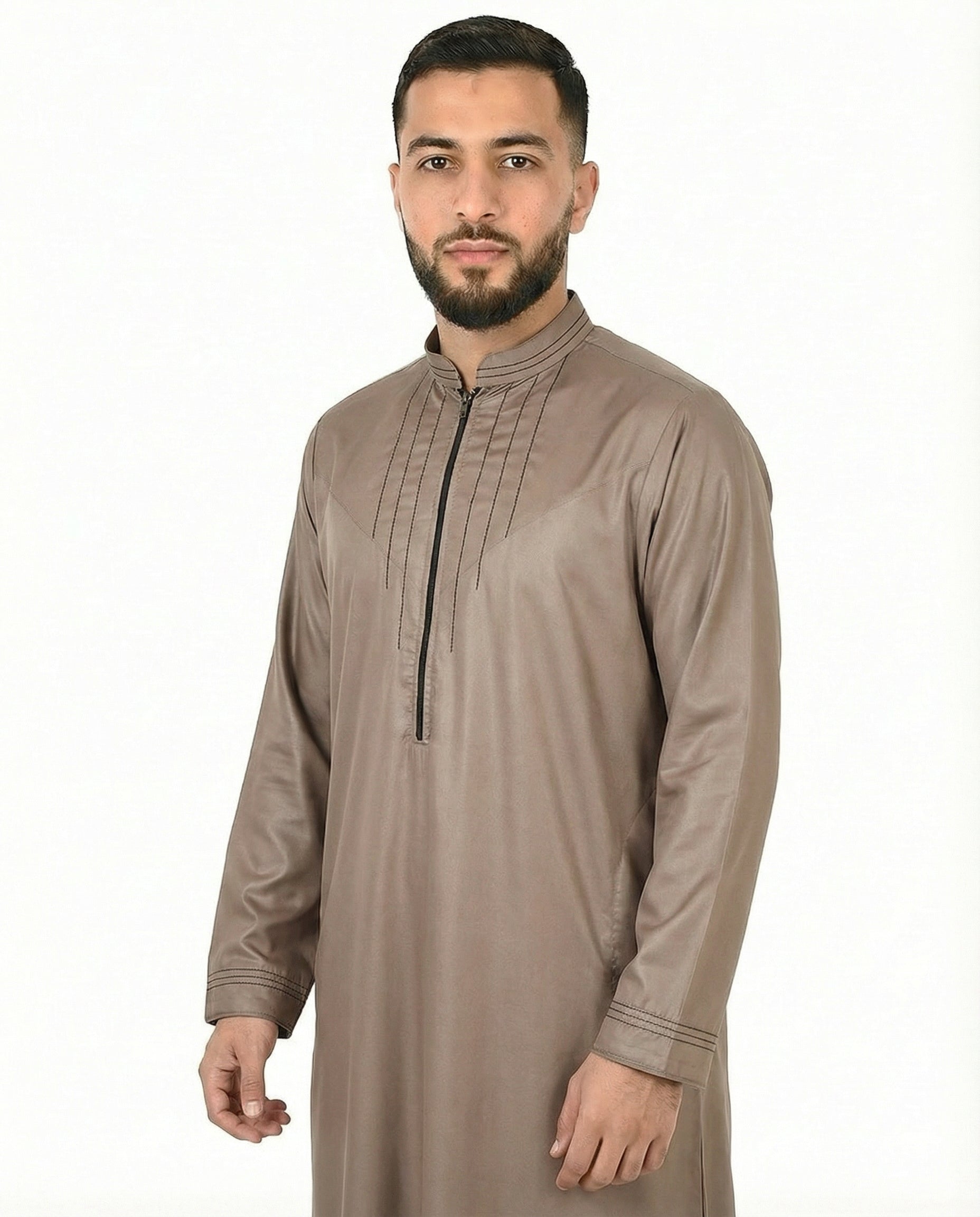 Decadent Chocolate Luxury Zip Placket Thobe