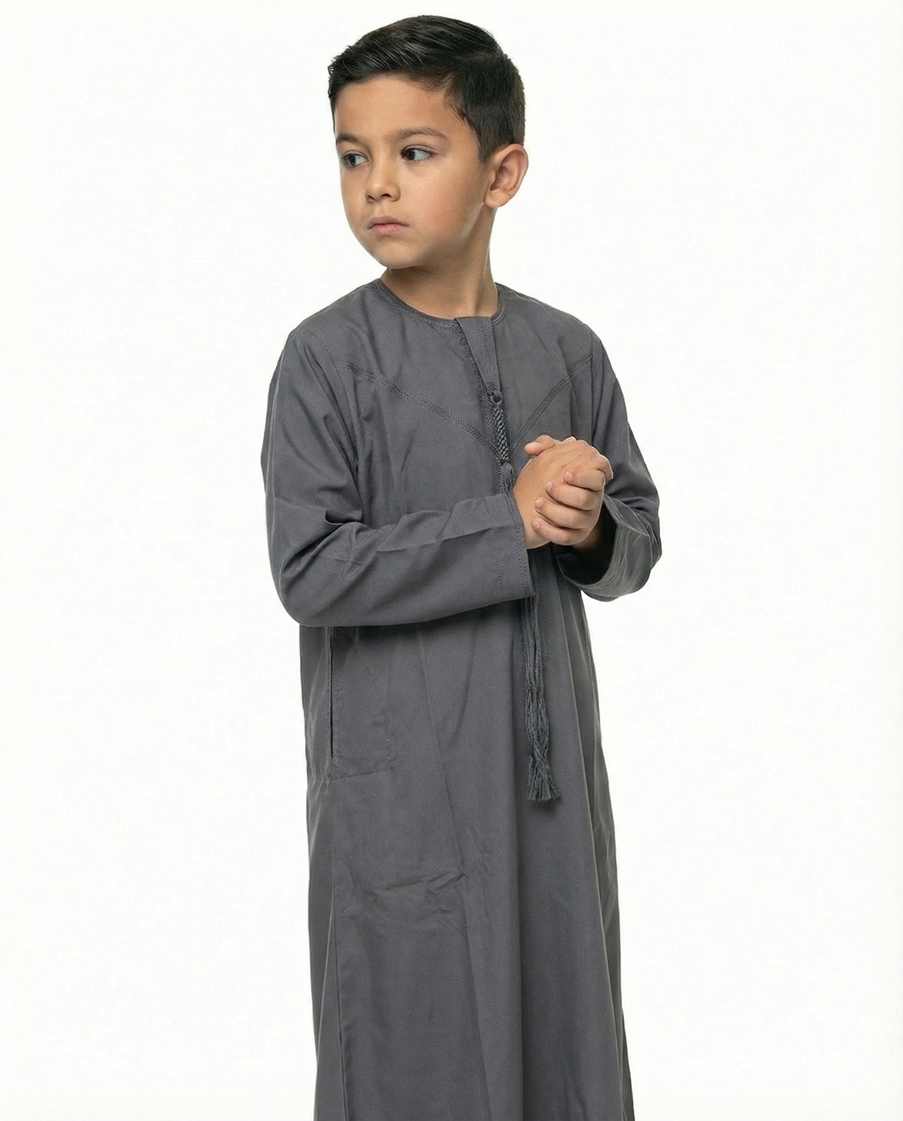Thunderstorm Emirati Tassel Neck Thobe