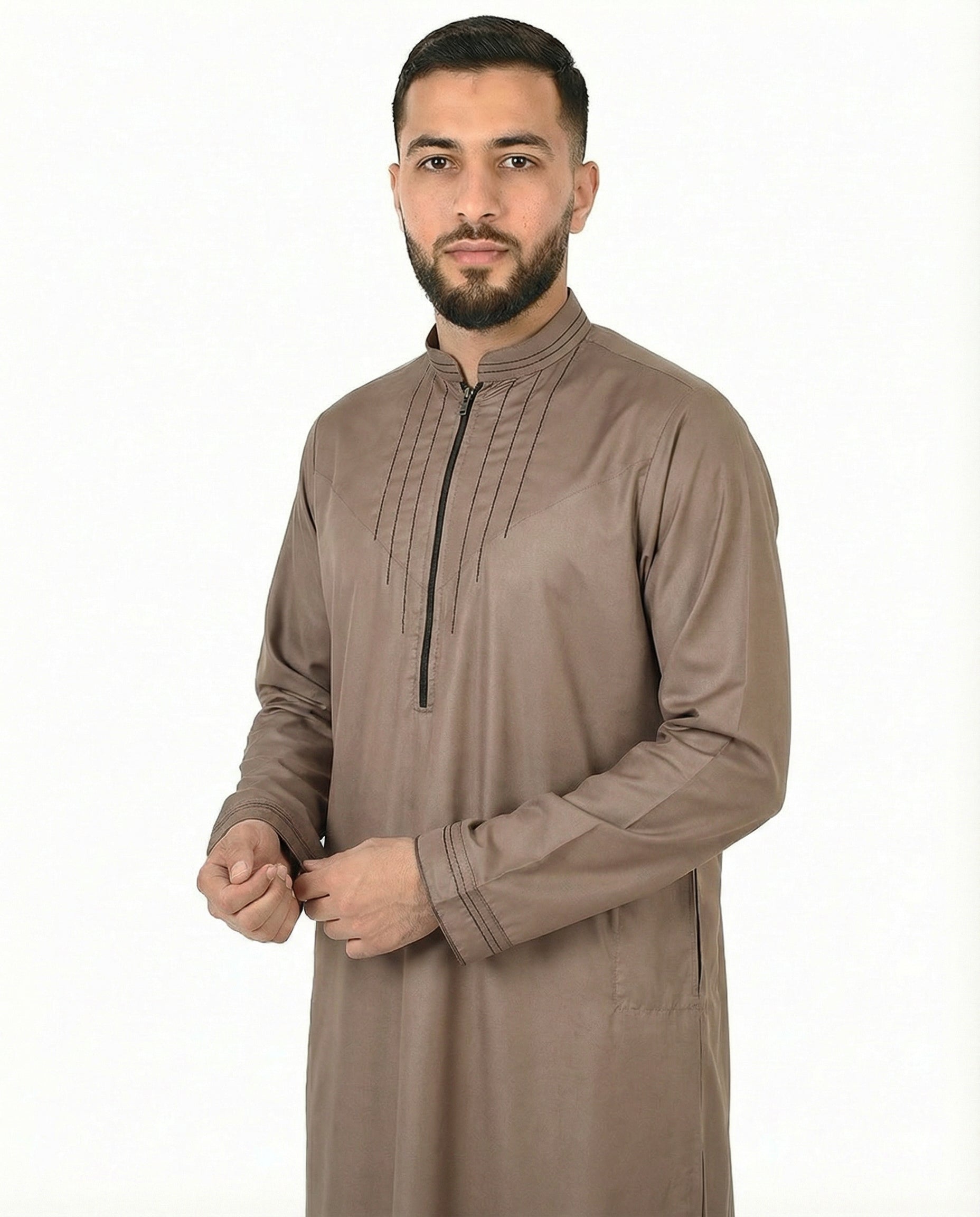 Decadent Chocolate Luxury Zip Placket Thobe