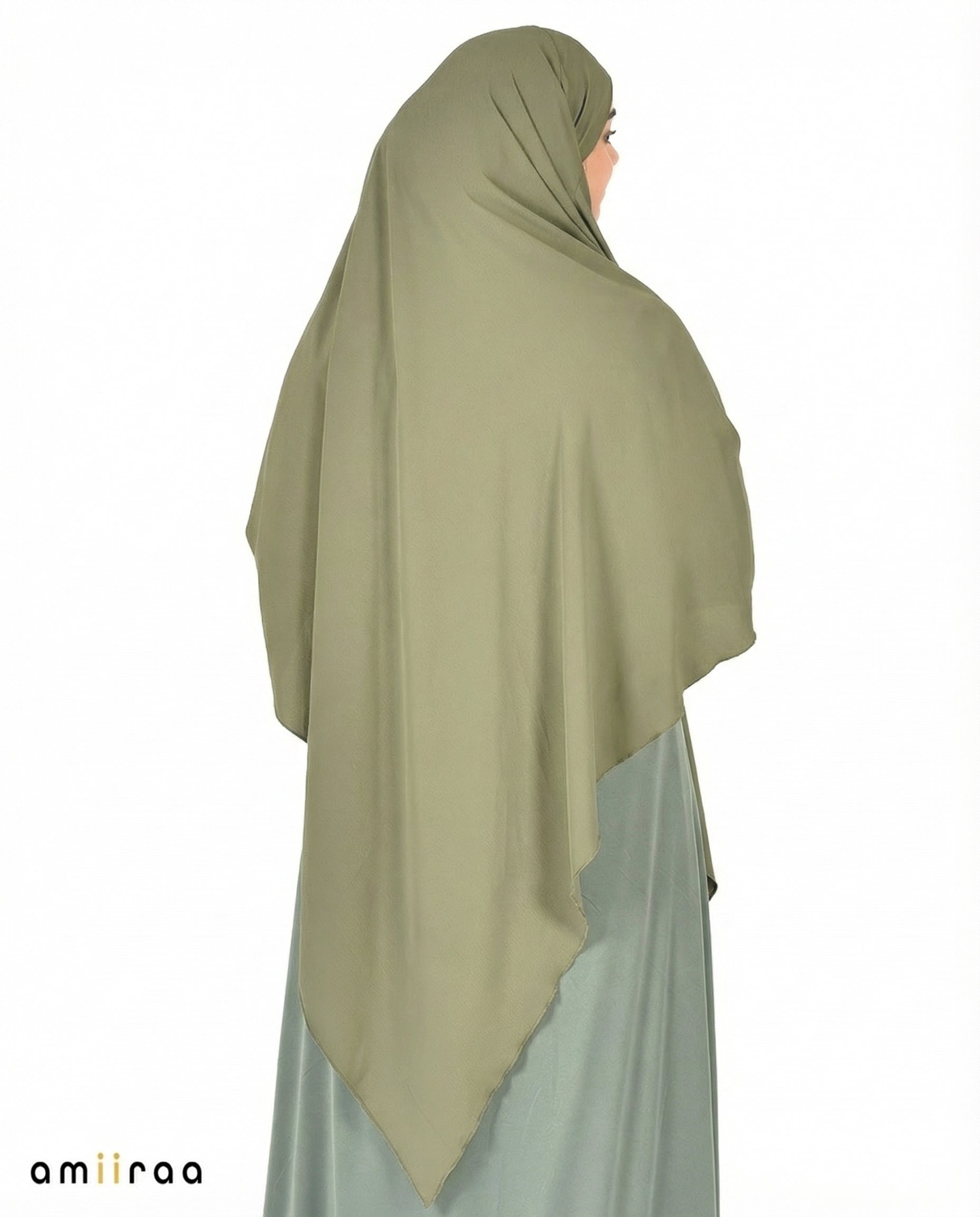 Agave Green Single Layer Flow Modest Khimar