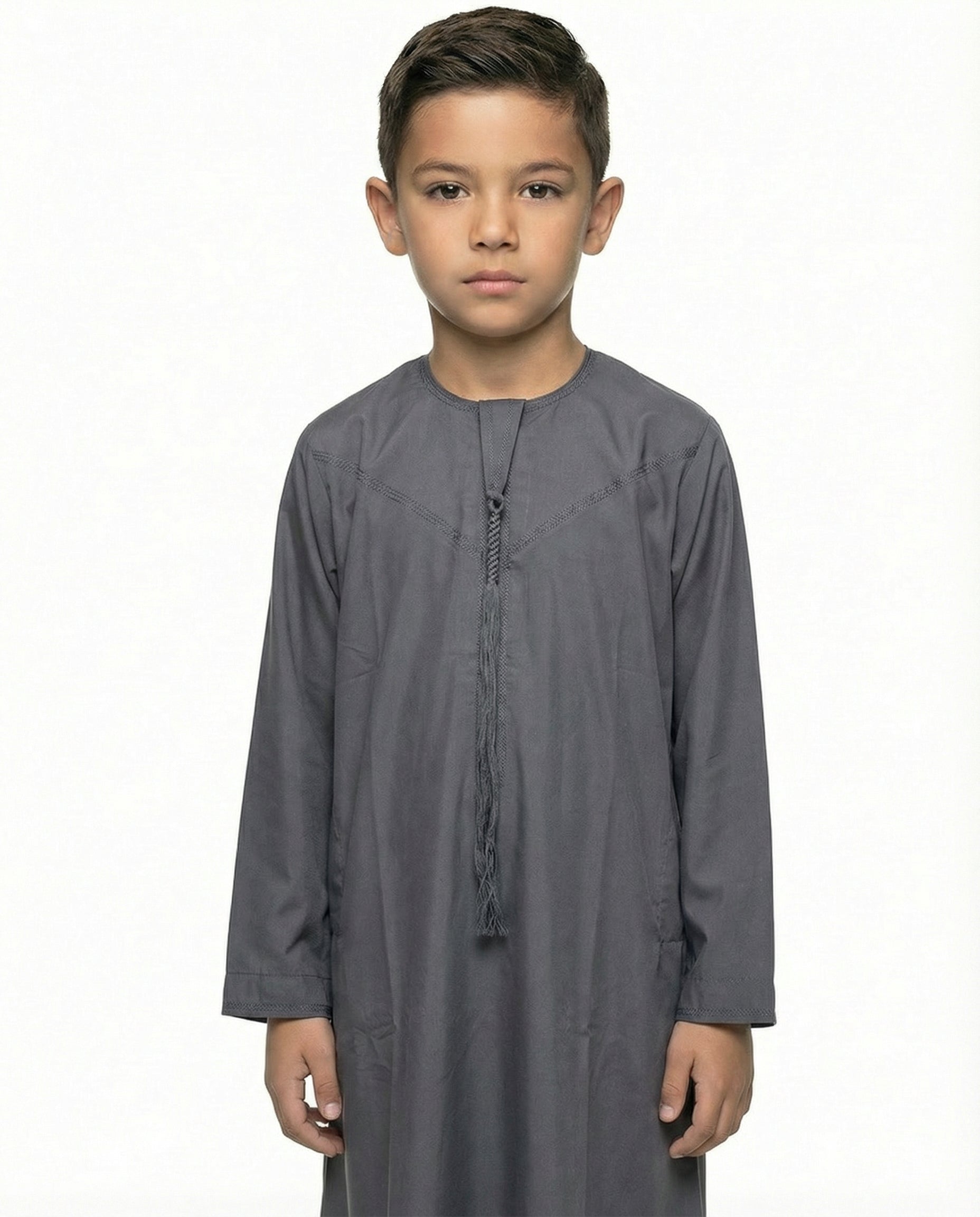 Thunderstorm Emirati Tassel Neck Thobe