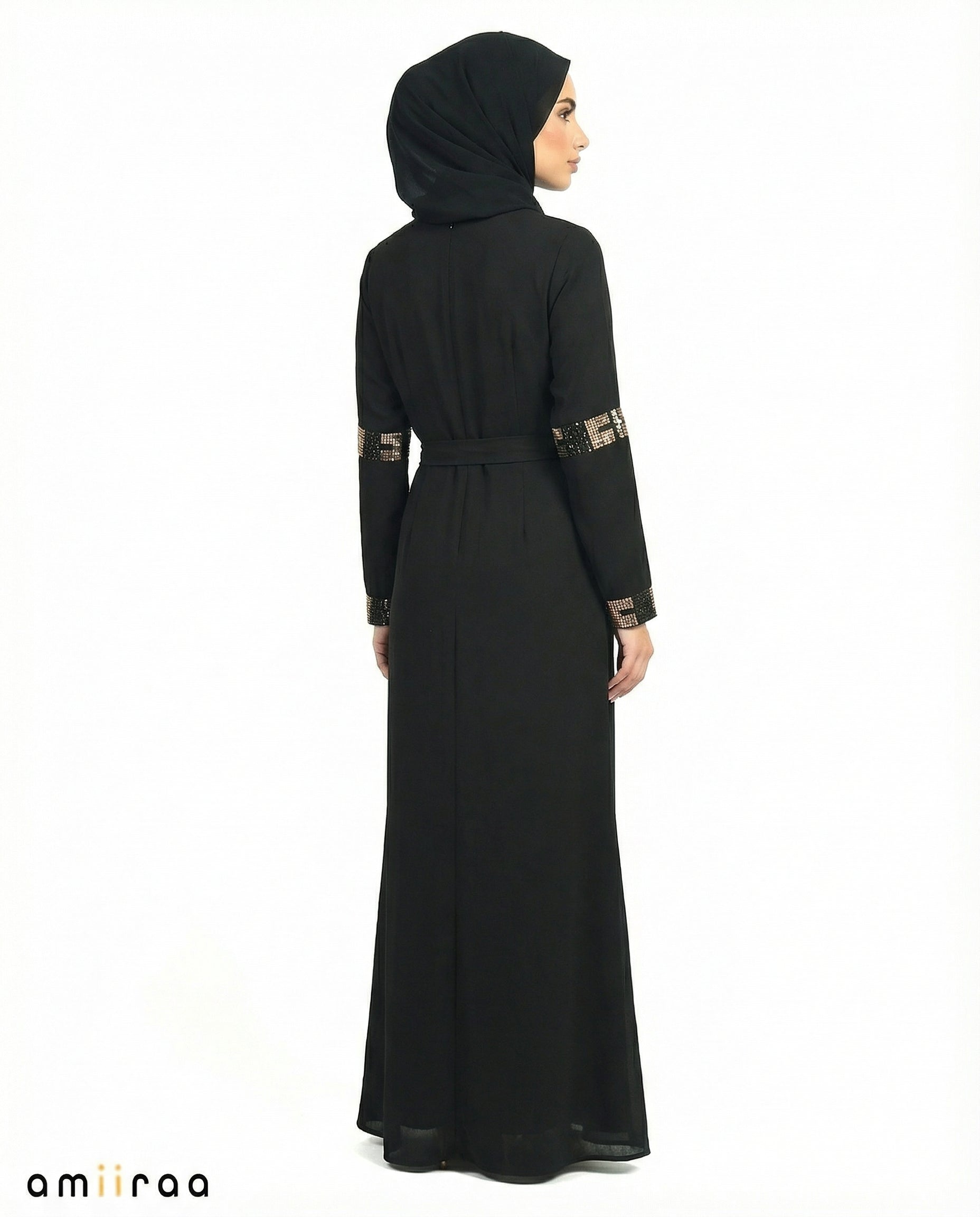 Tap Shoe Geometric Mosaic Beaded Abaya