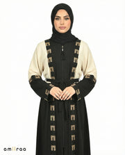 Cameo Rose Geometric Mosaic Beaded Abaya