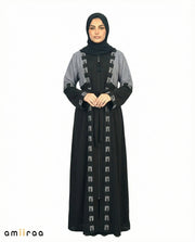 Stormy Weather Geometric Mosaic Beaded Abaya