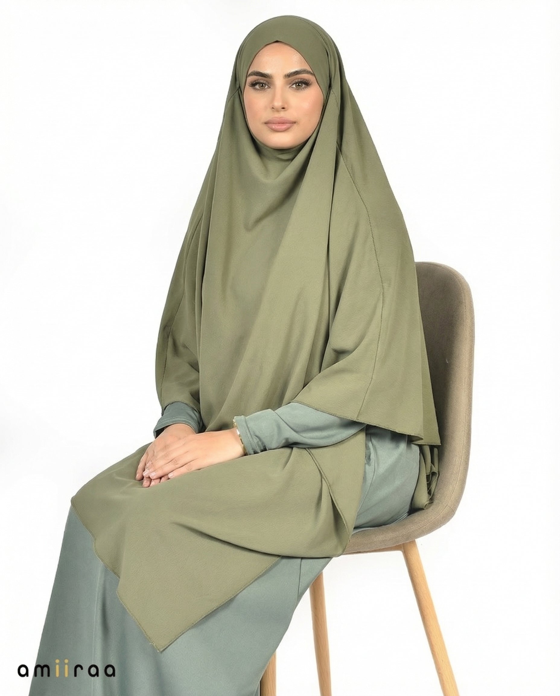 Agave Green Single Layer Flow Modest Khimar