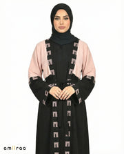 Twilight Mauve Geometric Mosaic Beaded Abaya