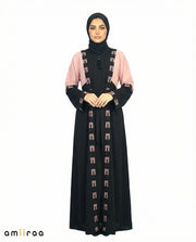 Twilight Mauve Geometric Mosaic Beaded Abaya