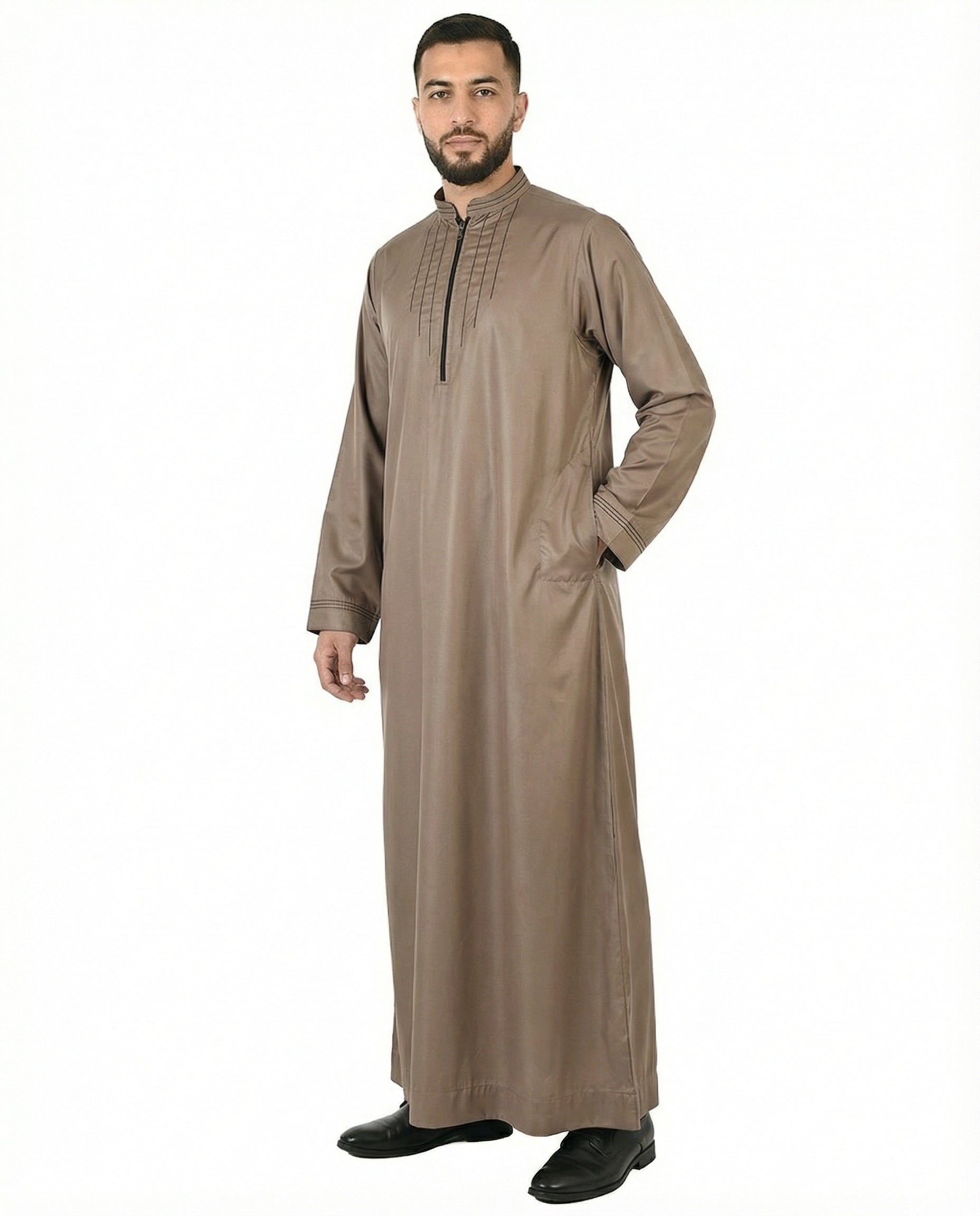 Decadent Chocolate Luxury Zip Placket Thobe