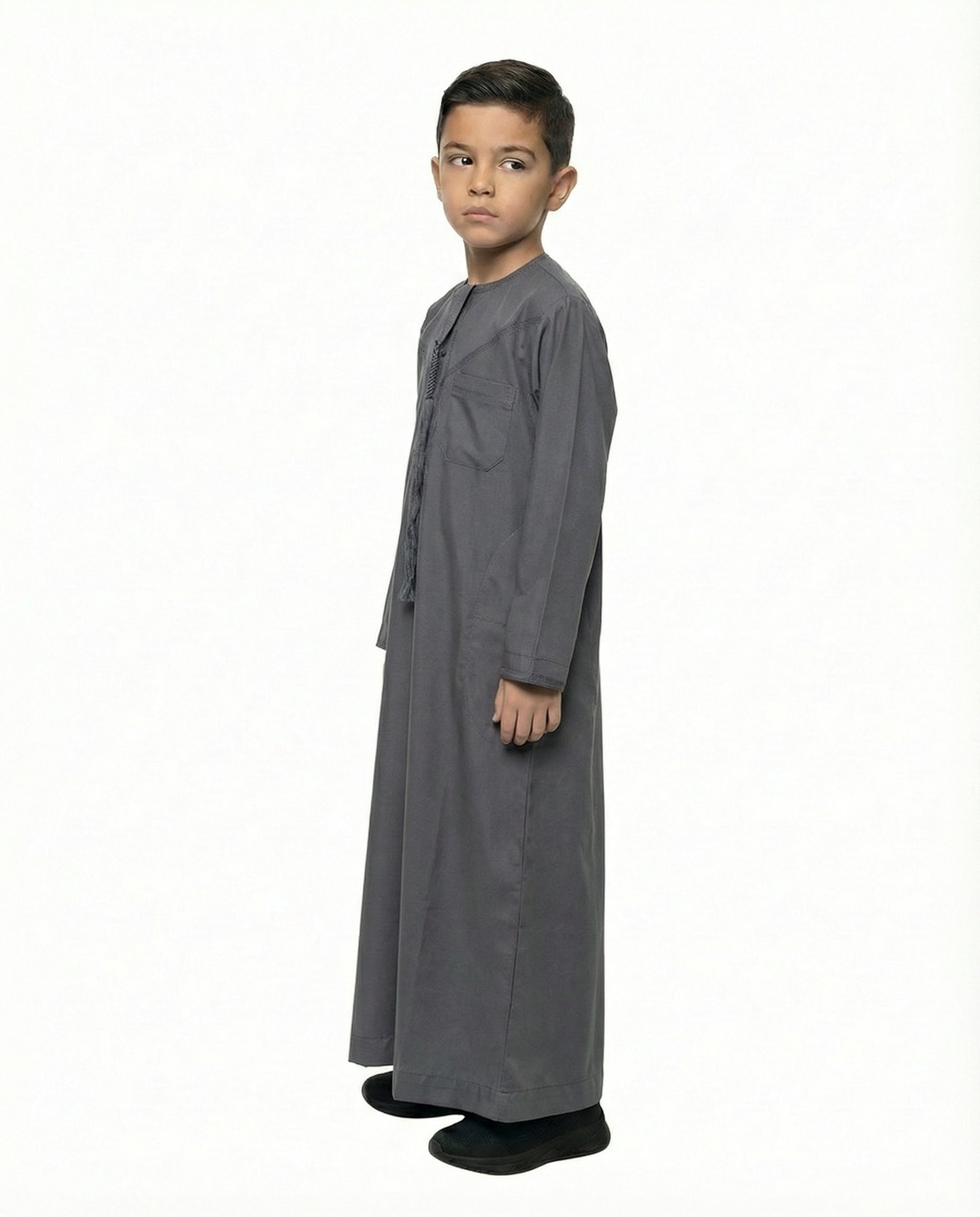 Thunderstorm Emirati Tassel Neck Thobe