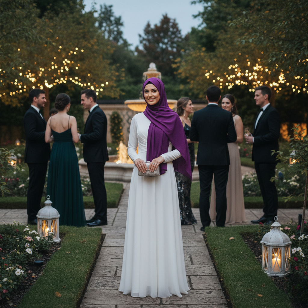 Prism Violet Lightweight Rectangular Chiffon Scarf for Women – Sheer Wrap