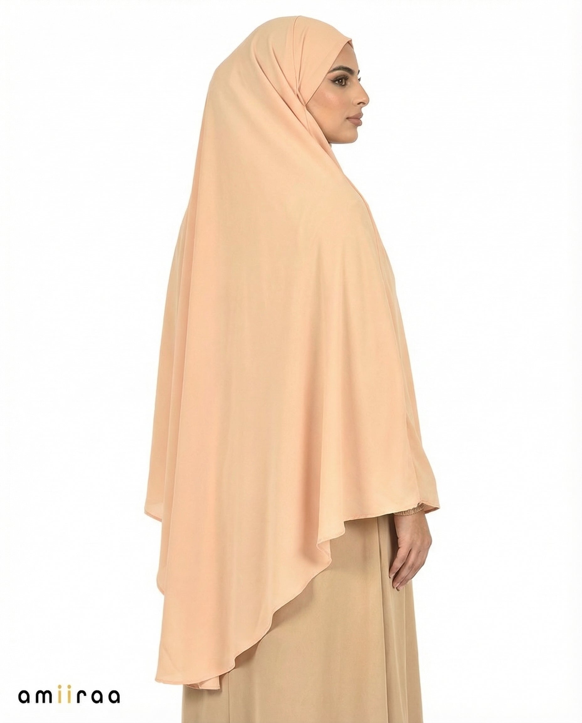 Feather Gray Single Layer Flow Modest Khimar