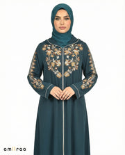 Reflecting Pond Elegant Floral Embroidered Hooded Abaya