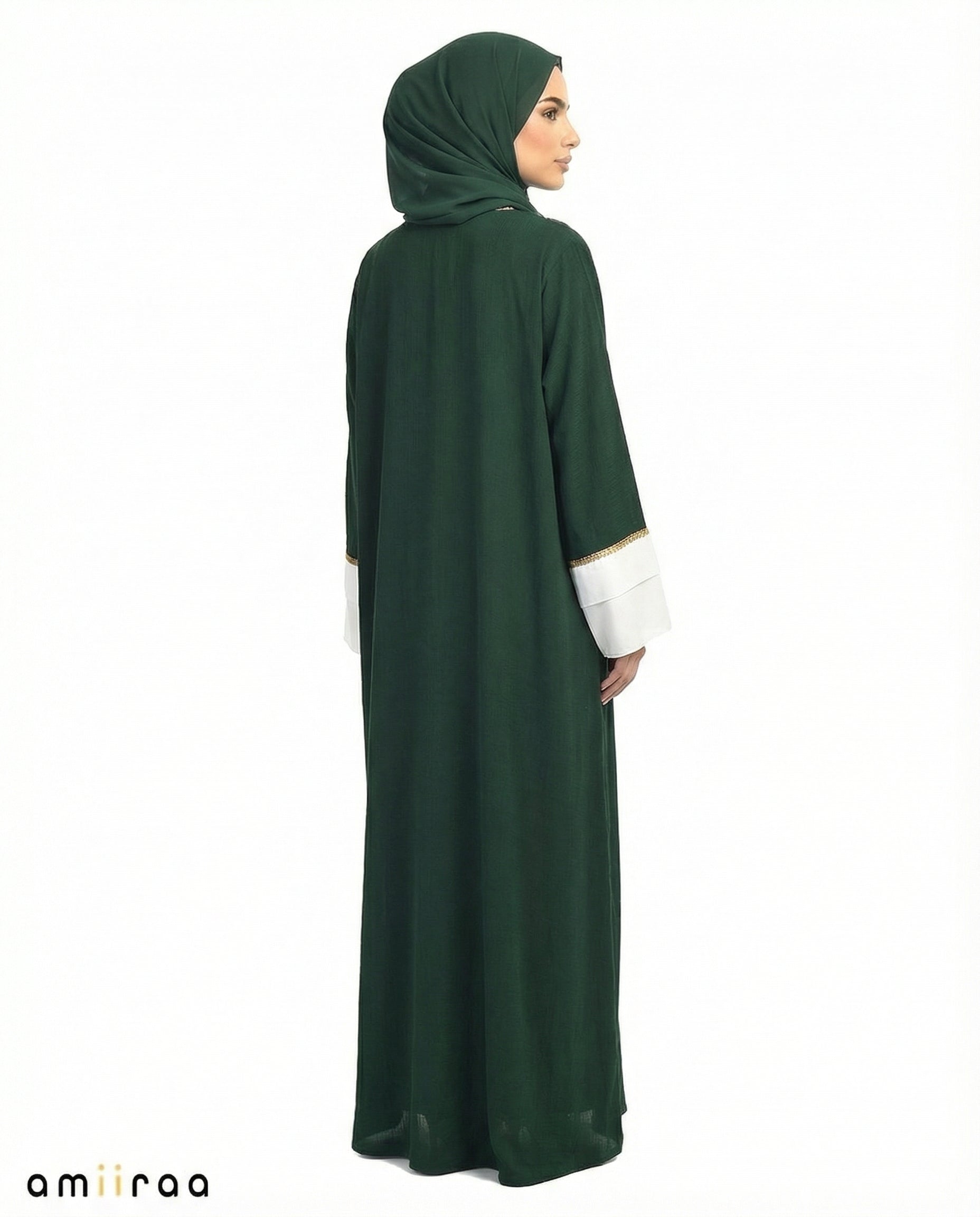 Pine Grove Modest Gold Trim Abaya
