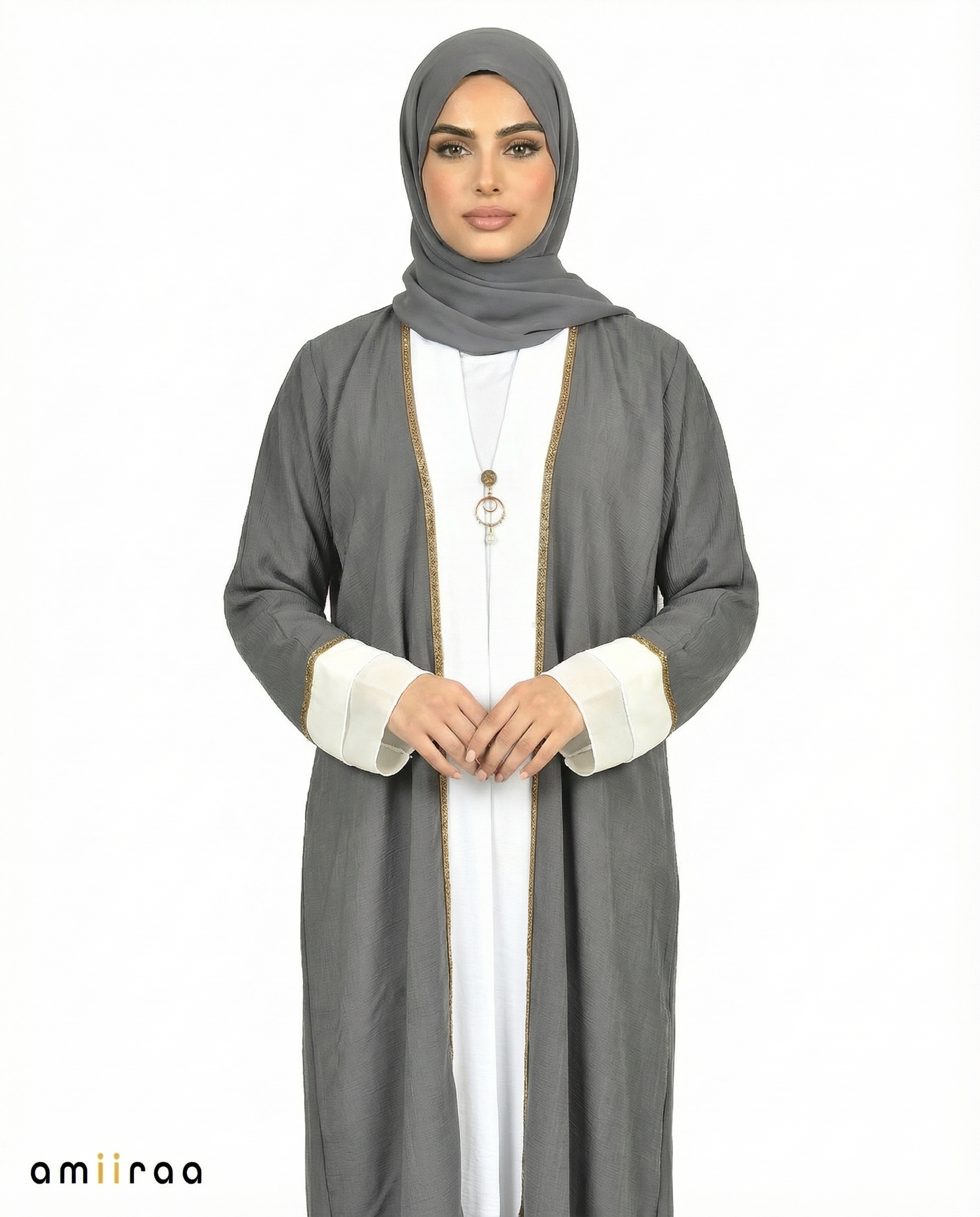 Turbulence Modest Gold Trim Abaya