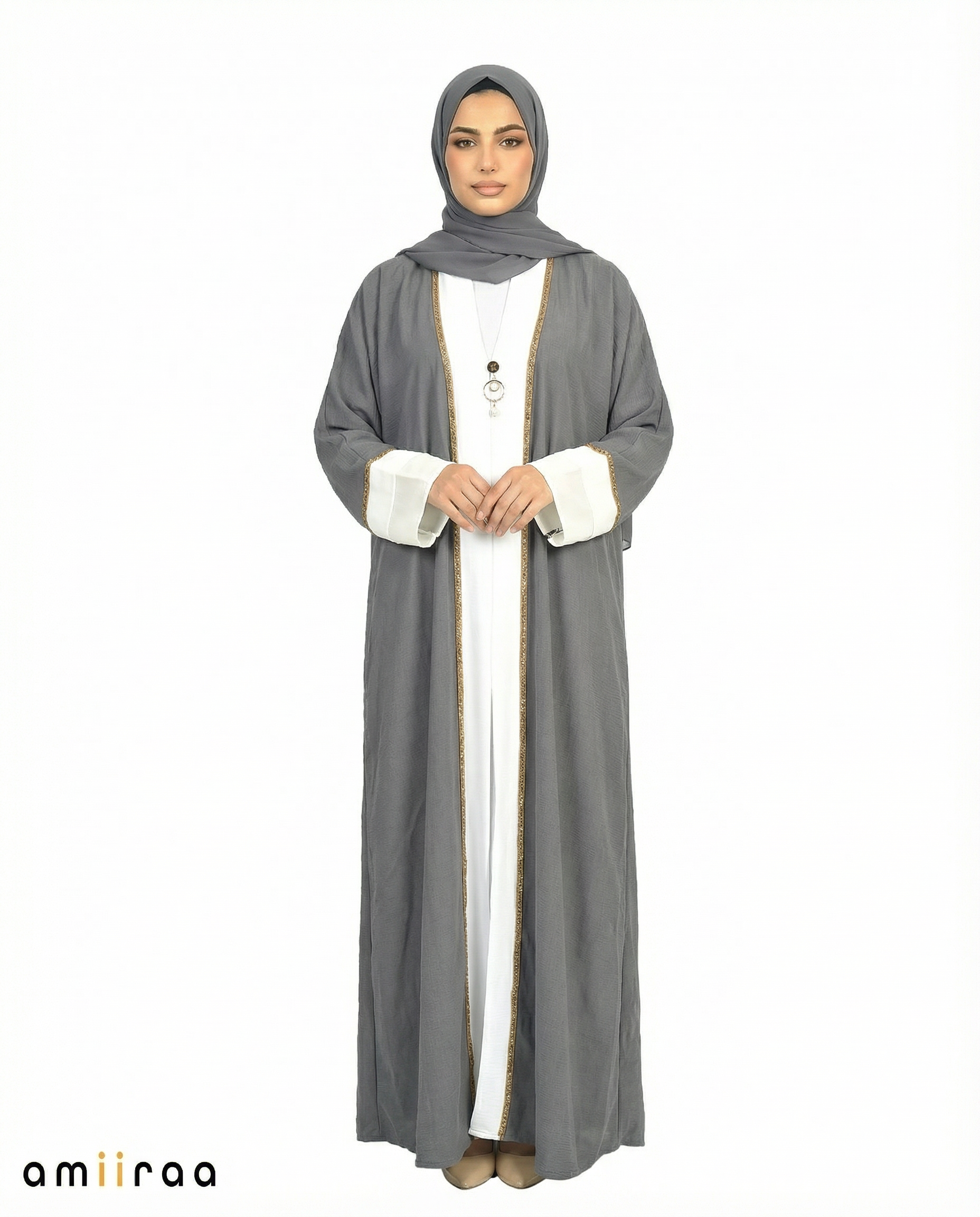 Turbulence Modest Gold Trim Abaya