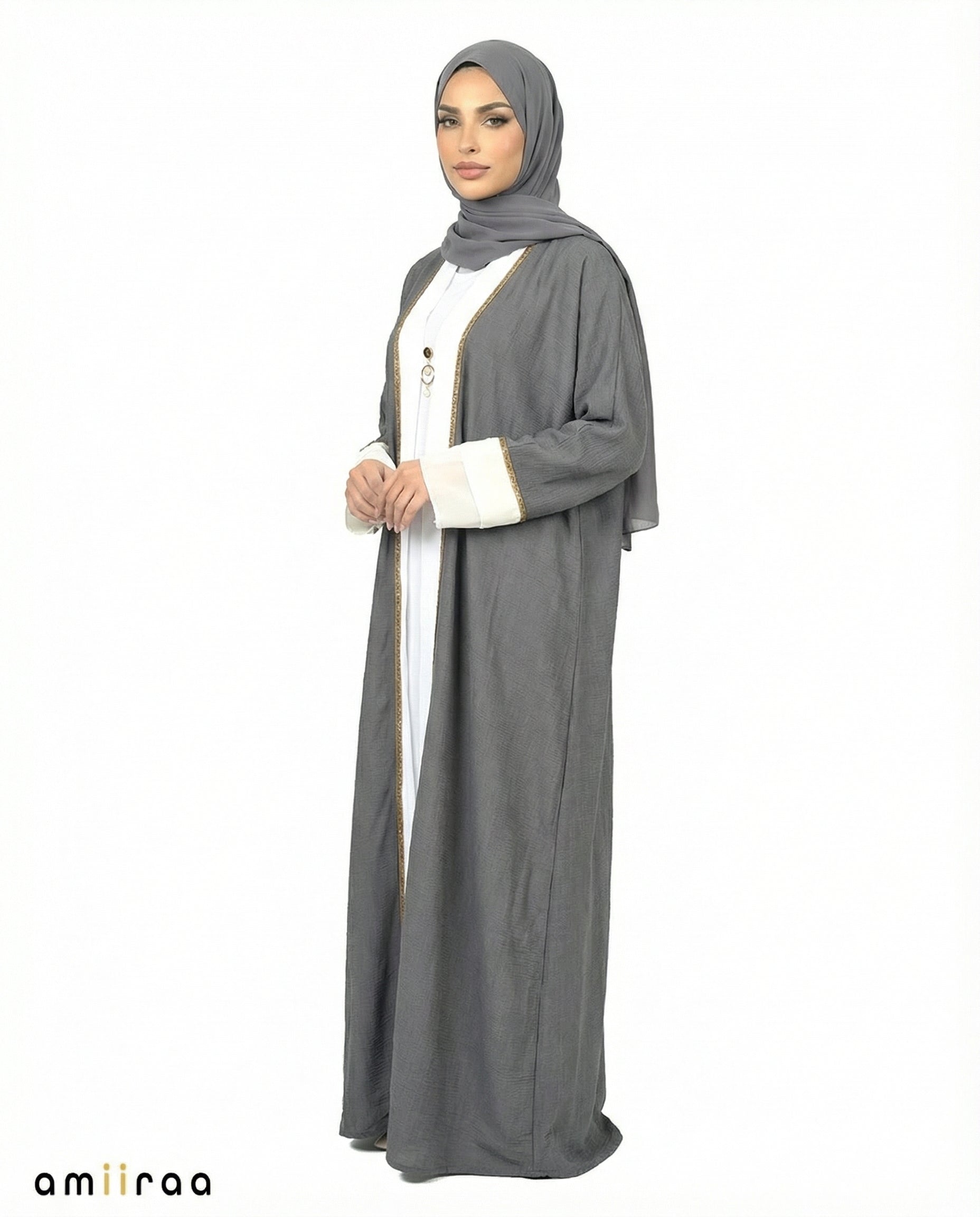 Turbulence Modest Gold Trim Abaya