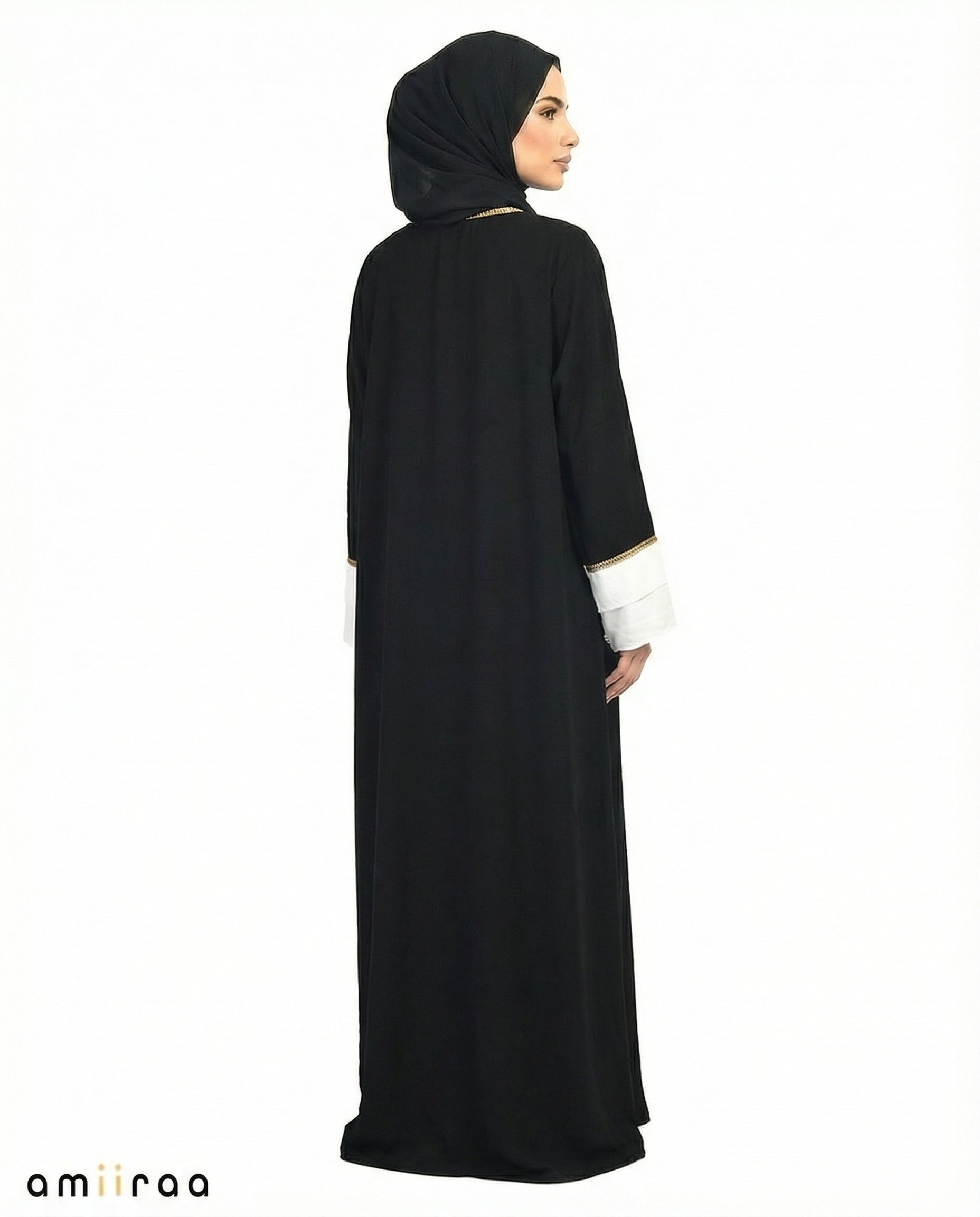 Tap Shoe Modest Gold Trim Abaya