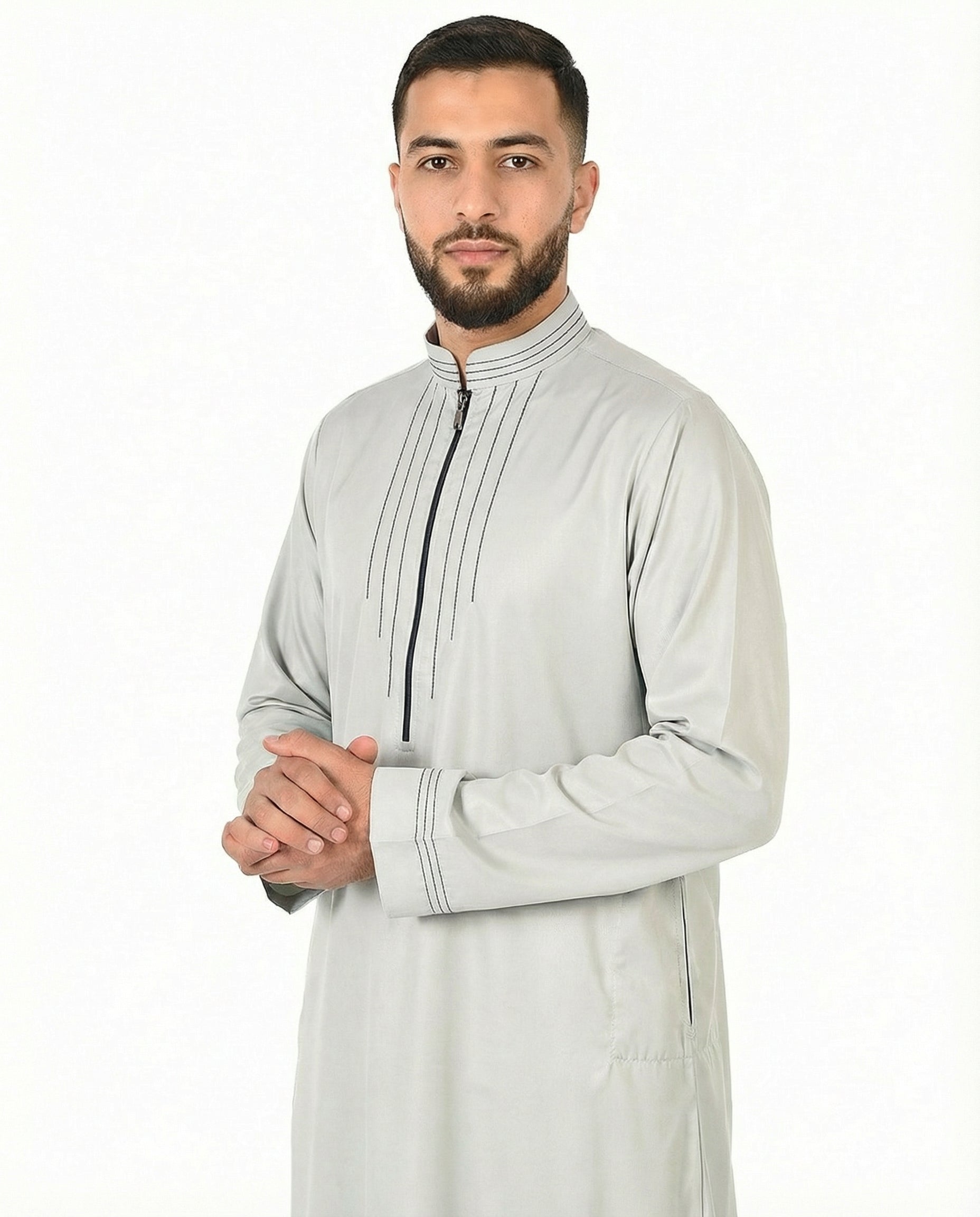 Ash Luxury Zip Placket Thobe