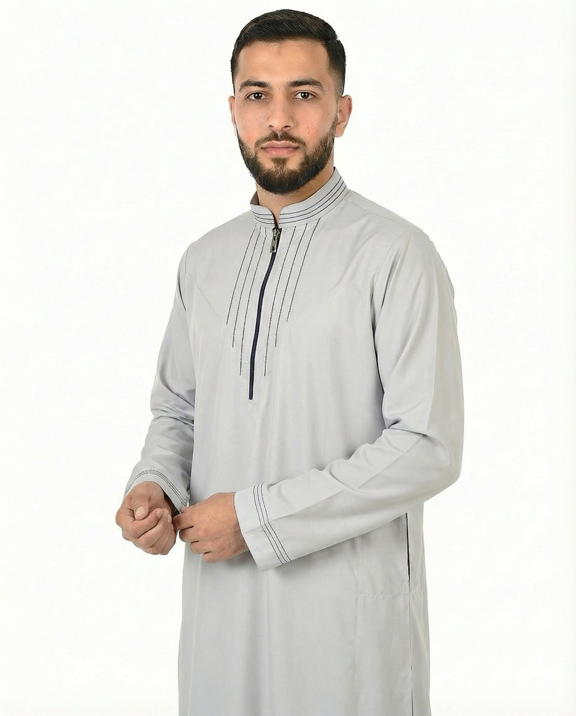 Ash Luxury Zip Placket Thobe