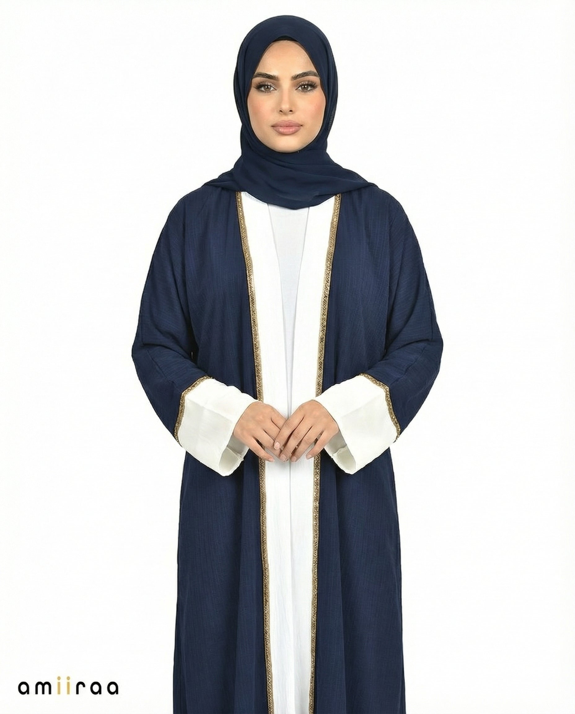 Naval Academy Modest Gold Trim Abaya