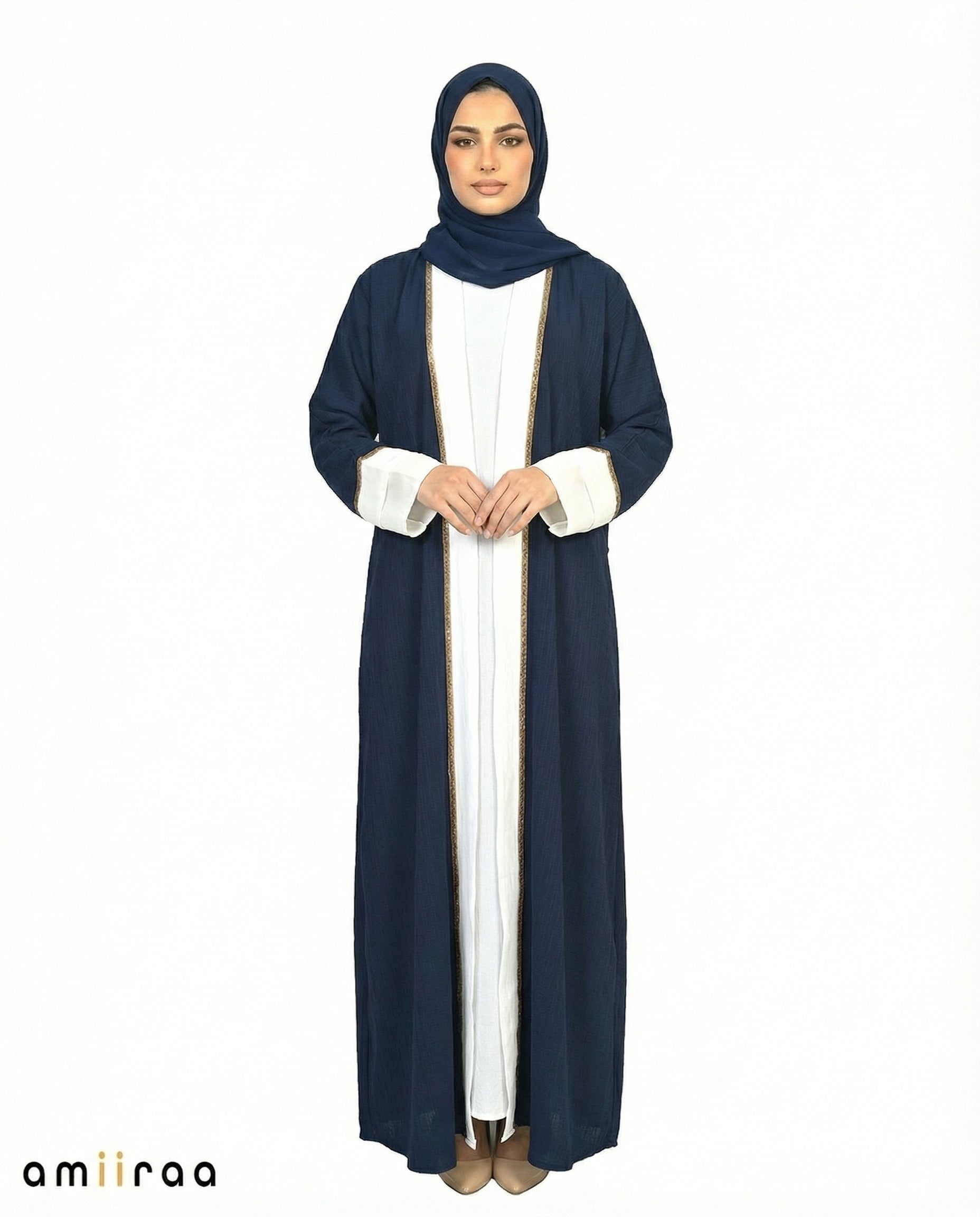 Naval Academy Modest Gold Trim Abaya