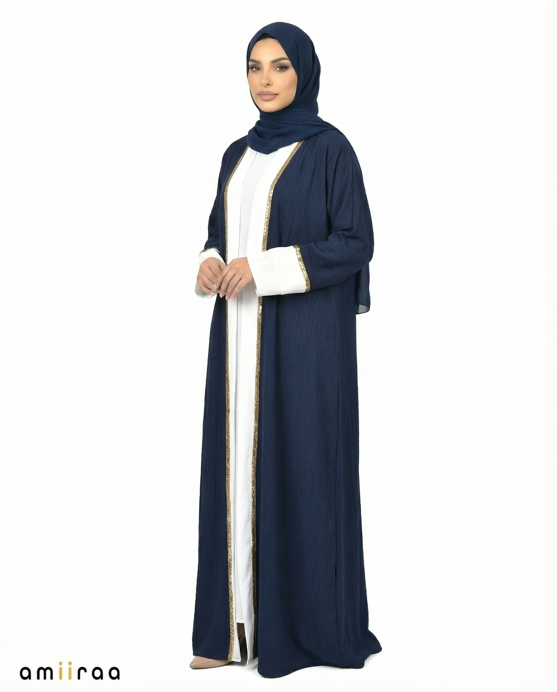 Naval Academy Modest Gold Trim Abaya