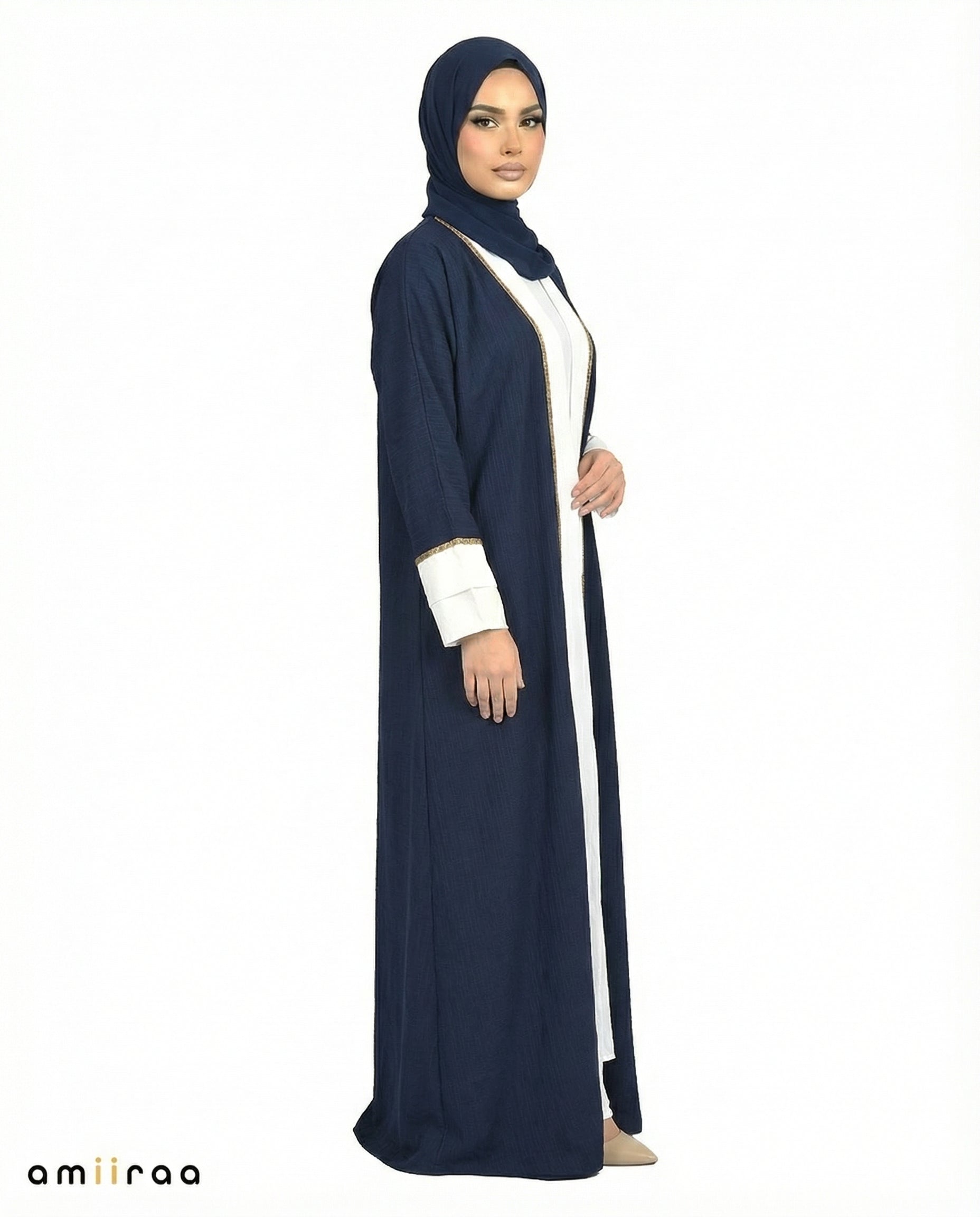 Naval Academy Modest Gold Trim Abaya