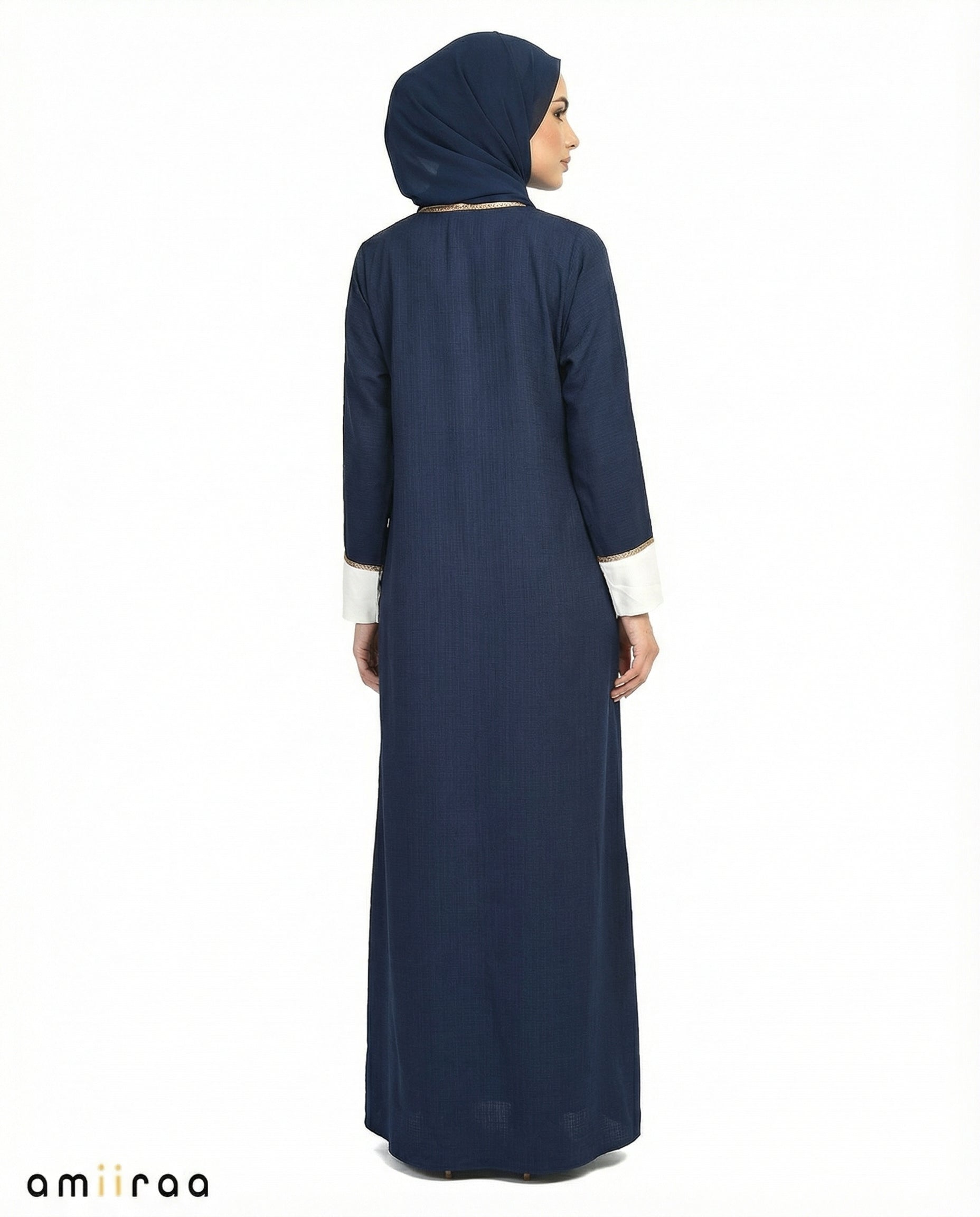 Naval Academy Modest Gold Trim Abaya