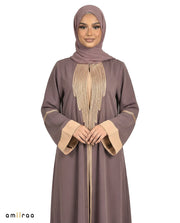Katalia Style 3 Piece Modest Abaya Set – Plum Truffle