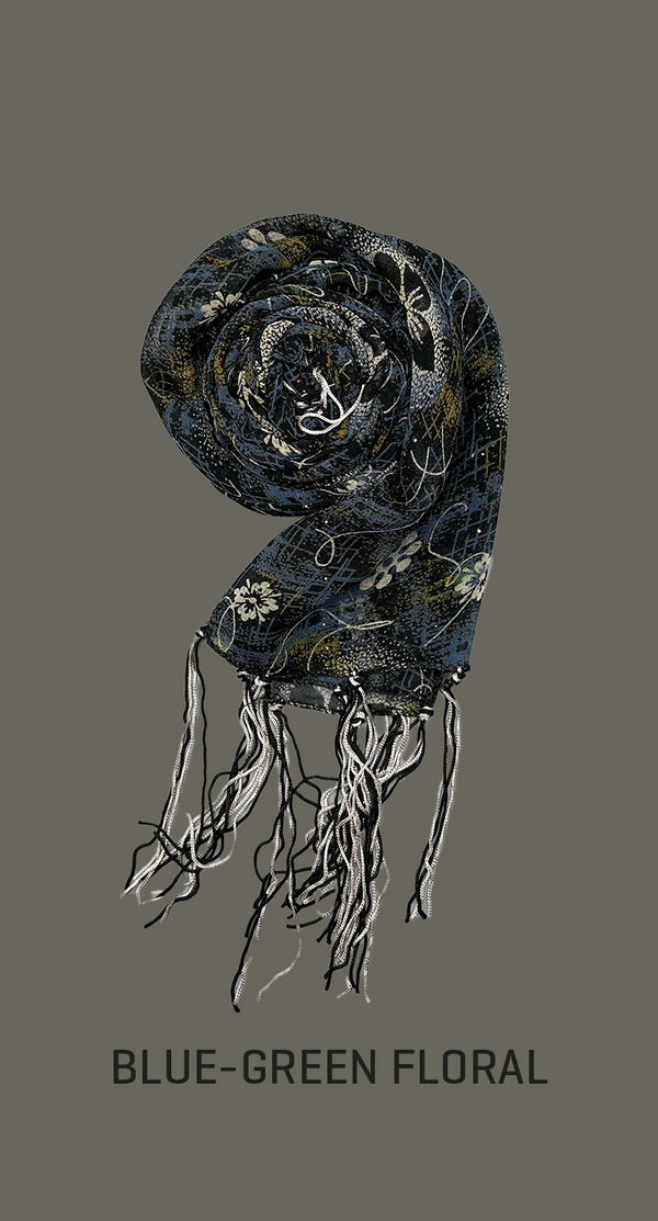 Black Floral Scarf | Shop online - Amiiraa