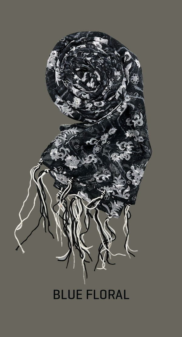 Black Floral Scarf | Shop online - Amiiraa