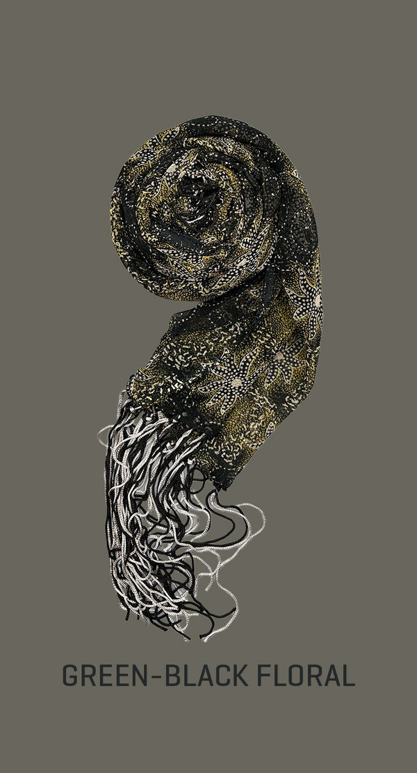 Black Floral Scarf | Shop online - Amiiraa