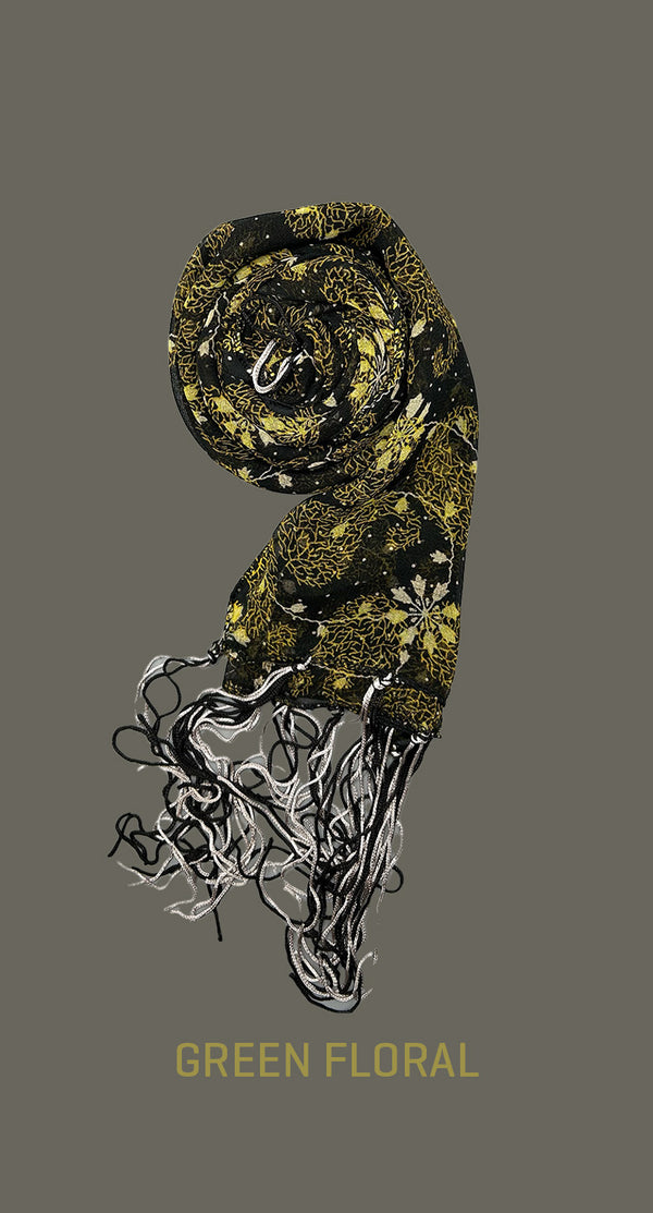 Black Floral Scarf | Shop online - Amiiraa