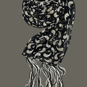 Black Floral Scarf | Shop online - Amiiraa