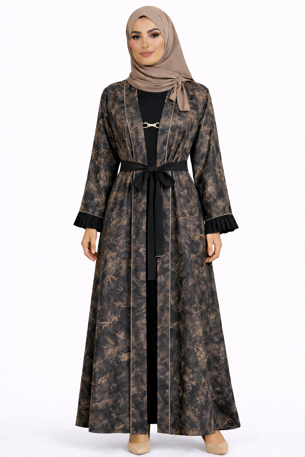 Otter Modern Marbled Abaya with Diamante Detailing