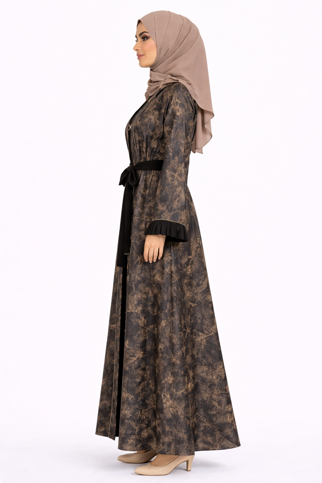 Otter Modern Marbled Abaya with Diamante Detailing